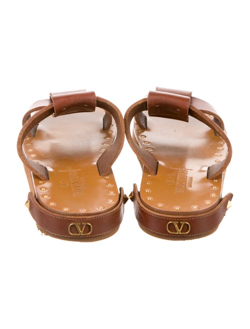 Valentino Rockstud Accents Leather Slides