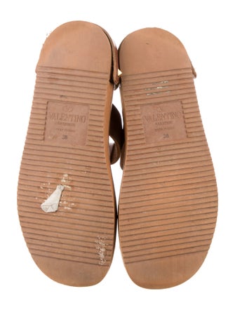 Valentino Rockstud Accents Leather Slides