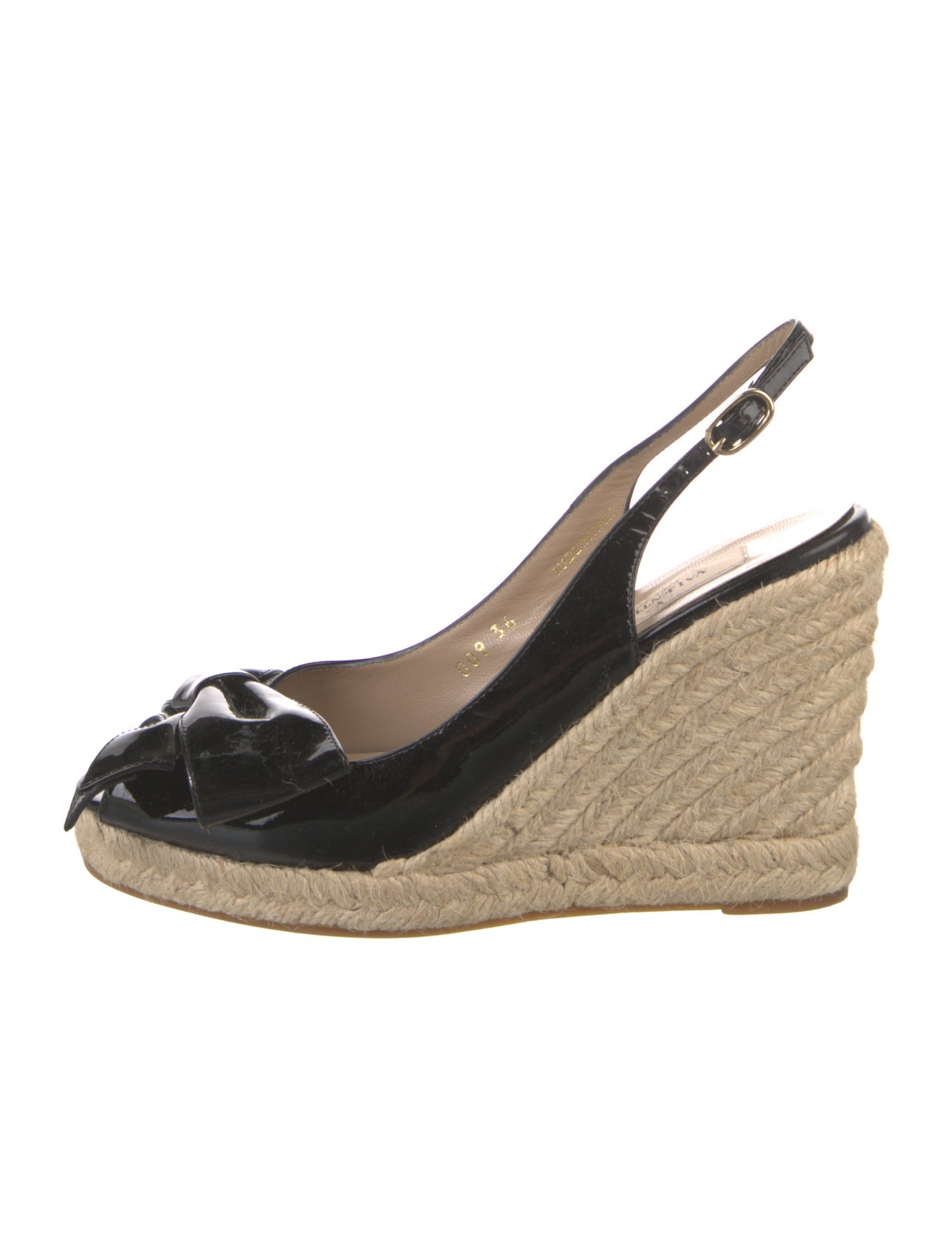 Valentino Patent Leather Colorblock Pattern Espadrilles