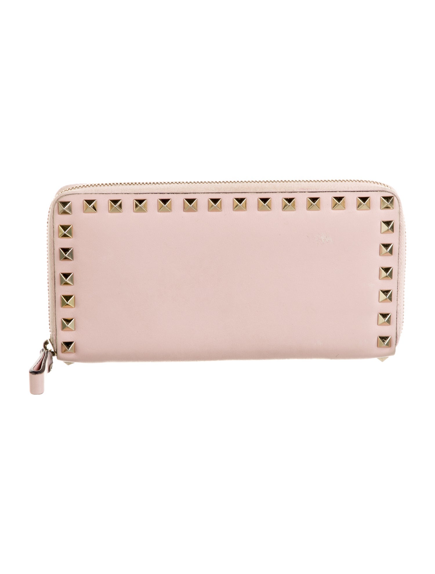 Valentino Rockstud Accents Leather Continental Wallet