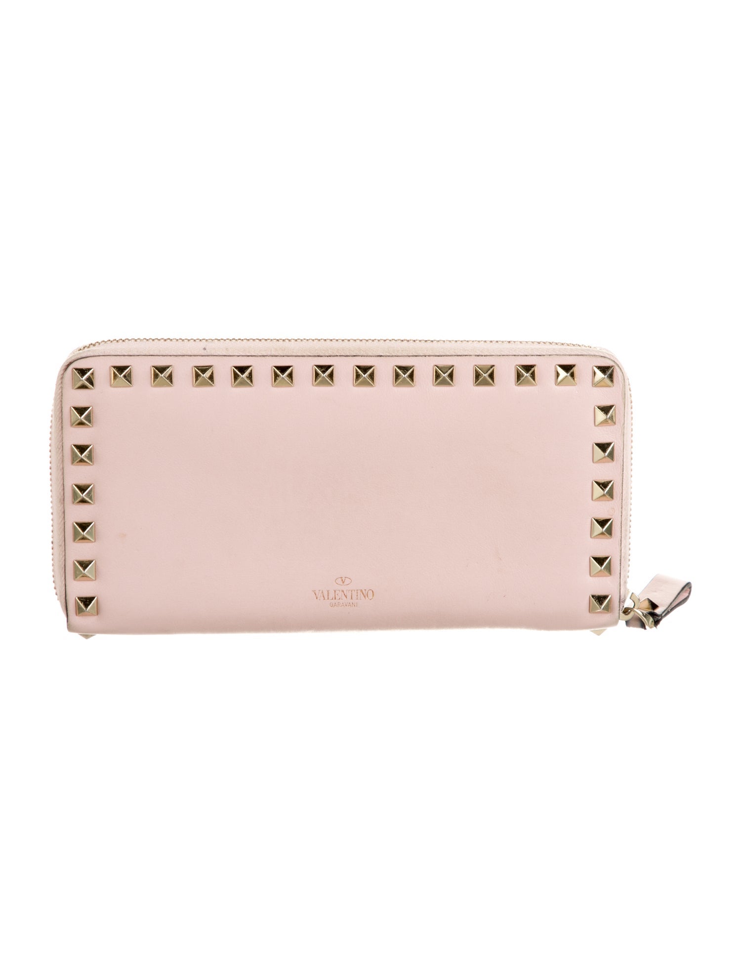 Valentino Rockstud Accents Leather Continental Wallet
