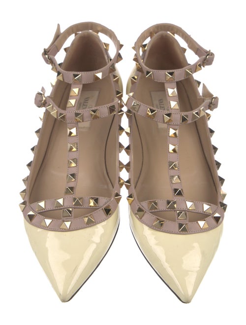 Valentino Rockstud Accents Patent Leather Flats