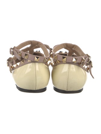 Valentino Rockstud Accents Patent Leather Flats