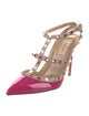 Valentino Rockstud Accents Patent Leather T-Strap Pumps
