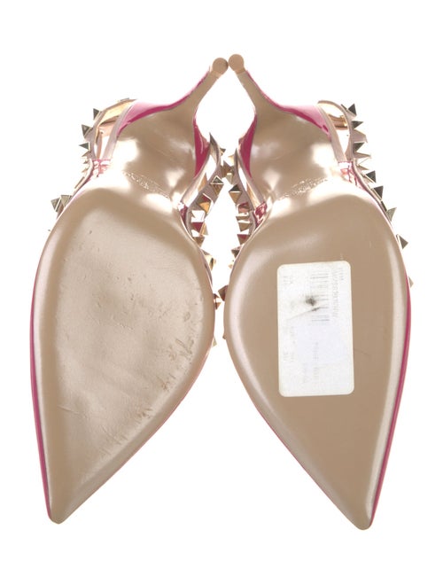 Valentino Rockstud Accents Patent Leather T-Strap Pumps