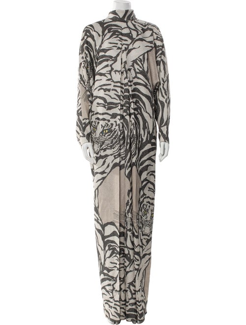 Valentino Animal Print Mock Neck Jumpsuit