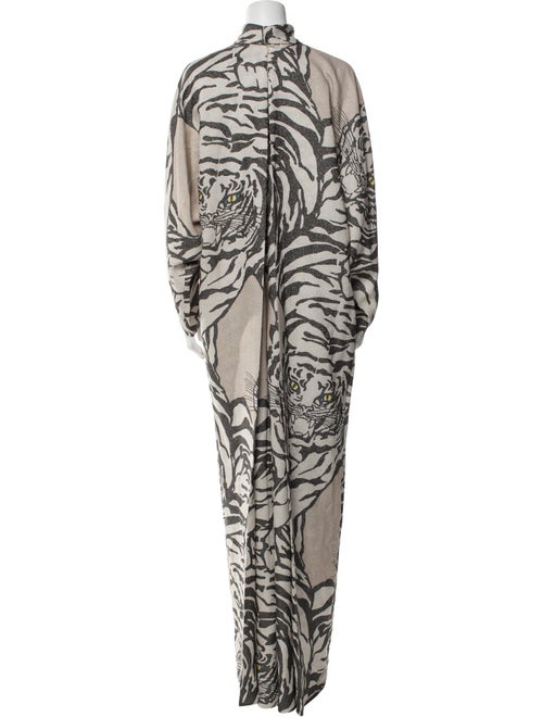 Valentino Animal Print Mock Neck Jumpsuit