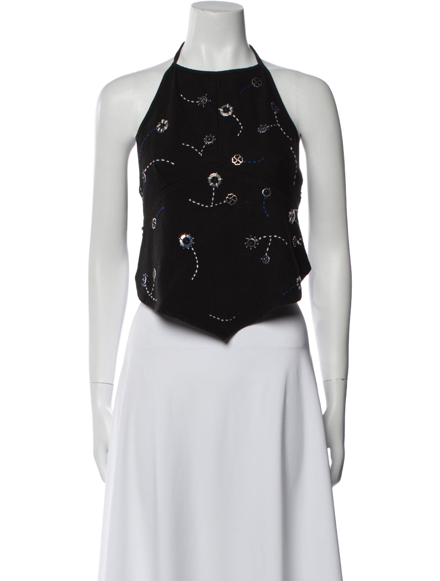 Valentino Printed Halterneck Crop Top