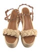 Valentino Rockstud Accents Straw Espadrilles