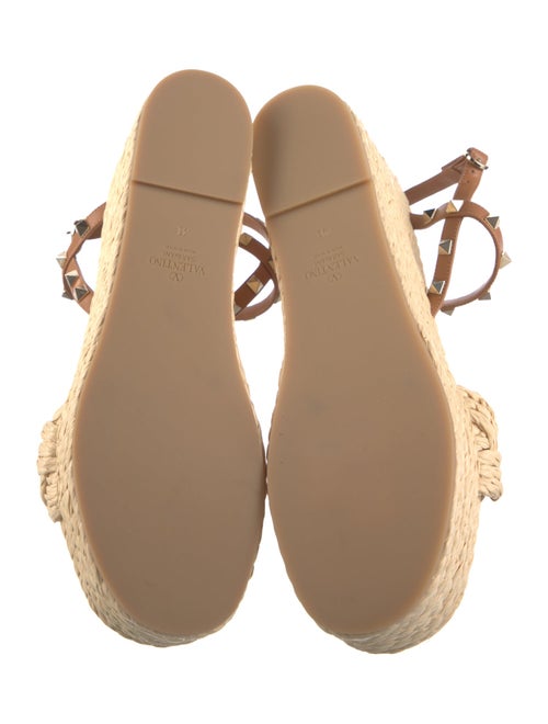 Valentino Rockstud Accents Straw Espadrilles