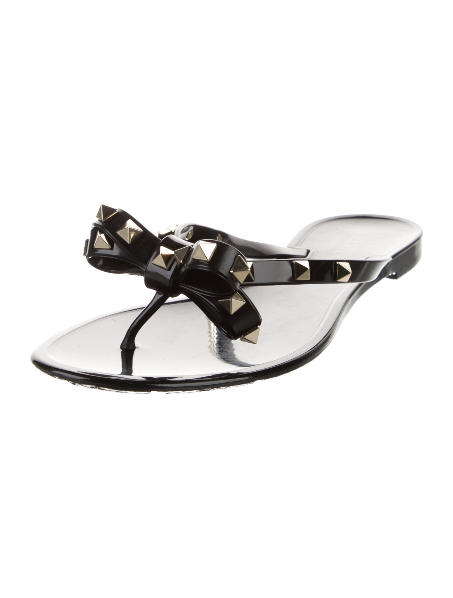 Valentino Rockstud Accents Rubber Slides