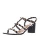 Valentino Rockstud Accents Leather T-Strap Sandals