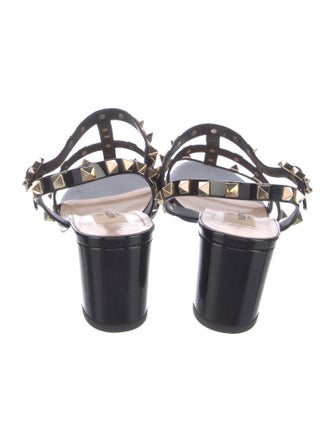 Valentino Rockstud Accents Leather T-Strap Sandals