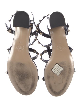 Valentino Rockstud Accents Leather T-Strap Sandals