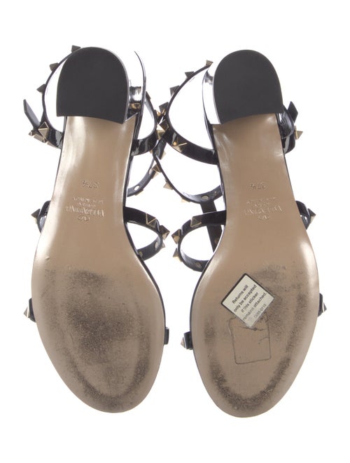 Valentino Rockstud Accents Leather T-Strap Sandals