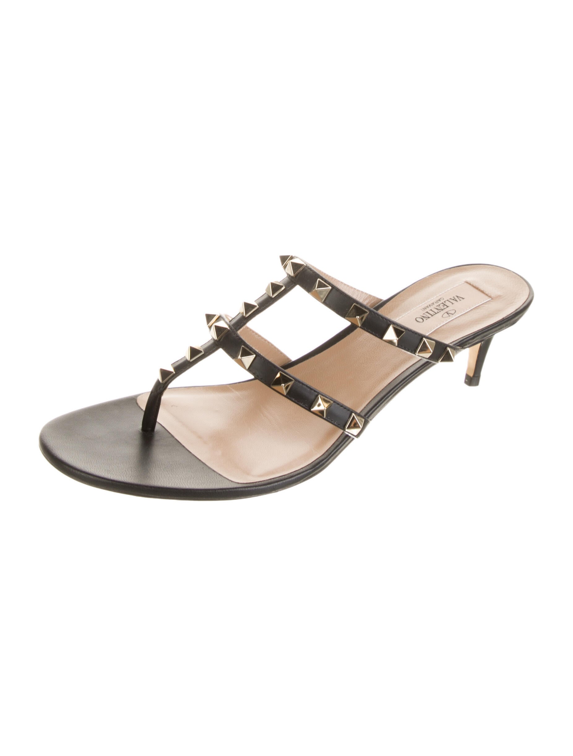 Valentino Rockstud Accents Leather Sandals