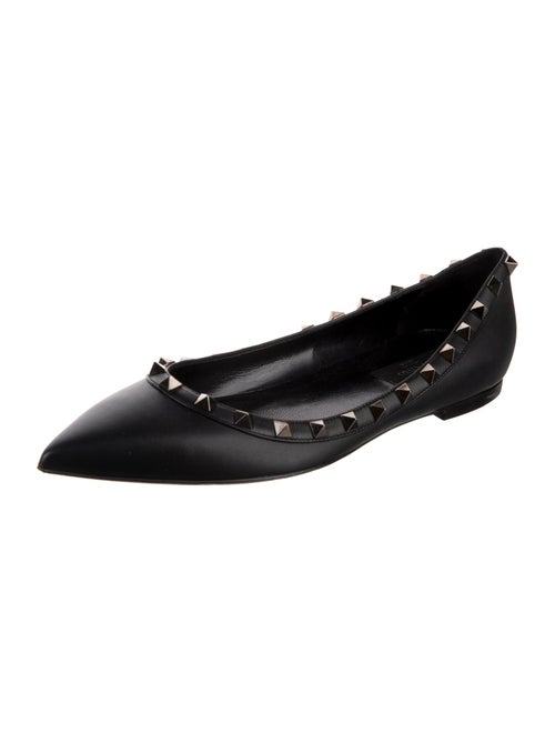 Valentino Rockstud Accents Leather Ballet Flats