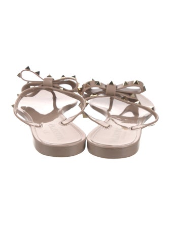 Valentino Rockstud Accents Rubber Slides