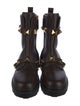 Valentino Rockstud Accents Leather Combat Boots