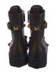 Valentino Rockstud Accents Leather Combat Boots
