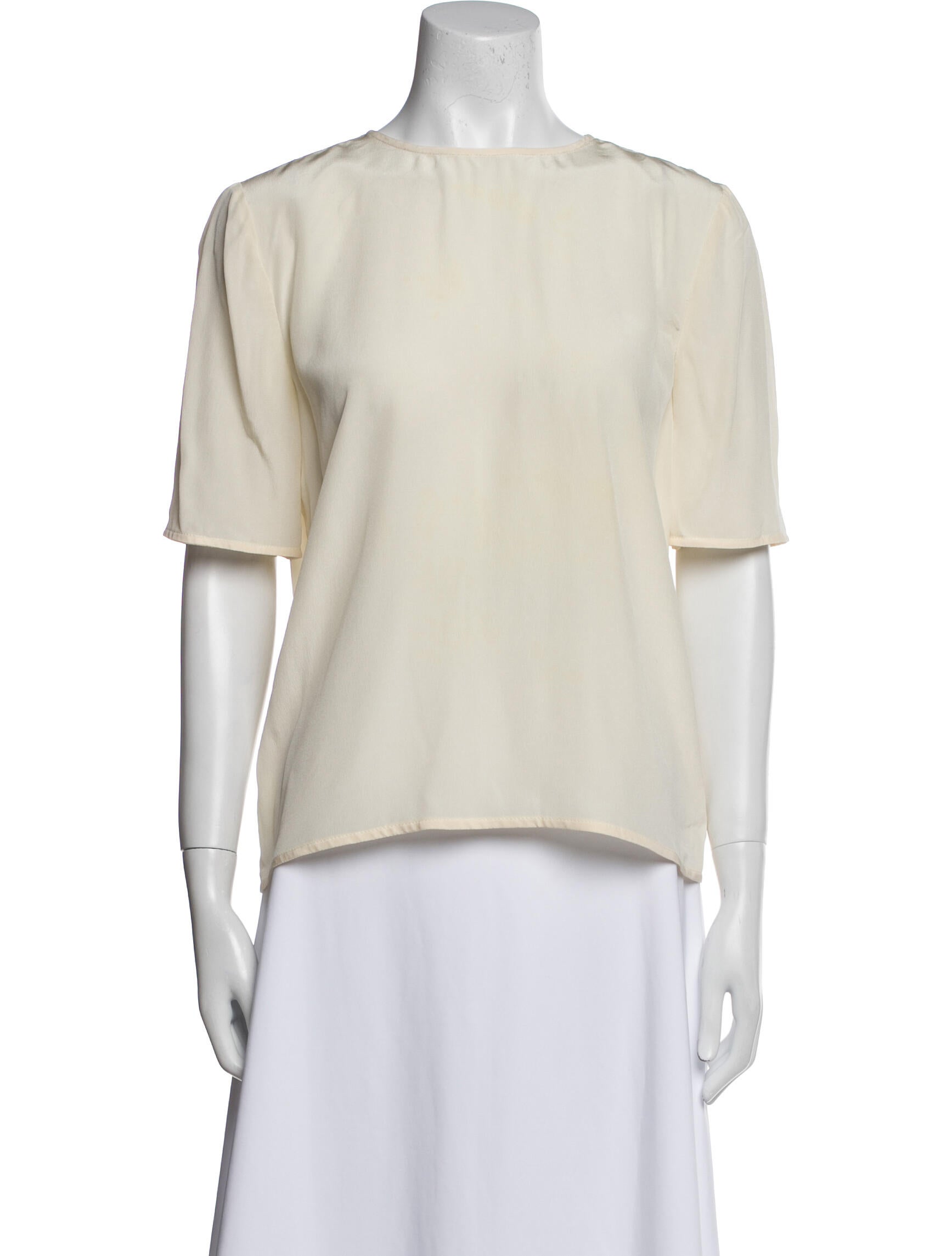 Valentino Bateau Neckline Short Sleeve Blouse