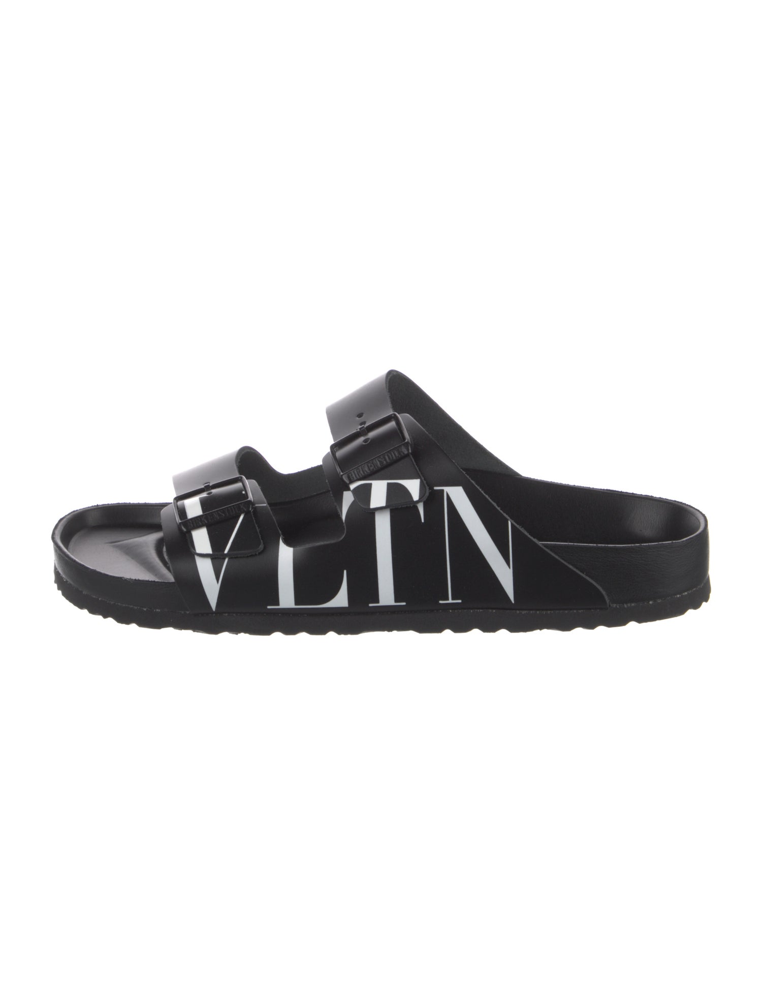 Valentino Leather Graphic Print Slides