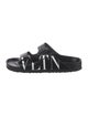 Valentino Leather Graphic Print Slides