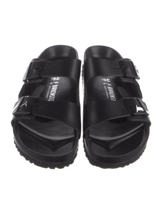 Valentino Leather Graphic Print Slides