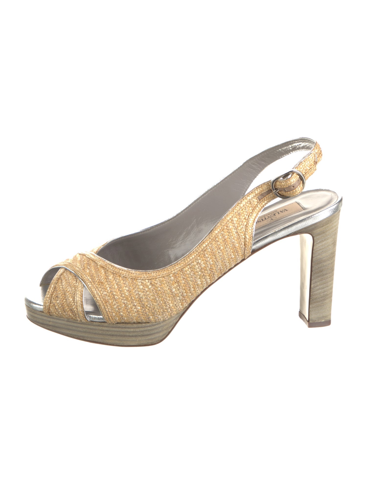 Valentino Straw Slingback Pumps