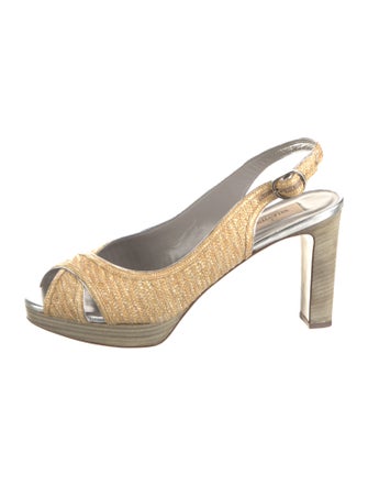 Valentino Straw Slingback Pumps