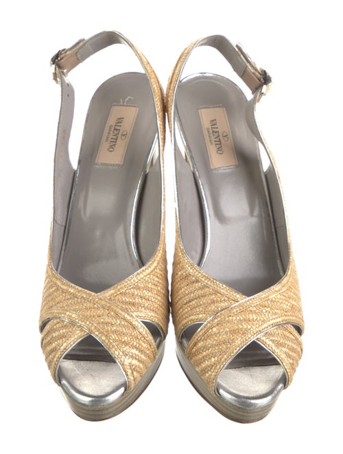 Valentino Straw Slingback Pumps