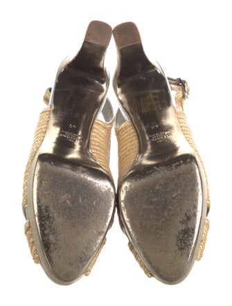 Valentino Straw Slingback Pumps