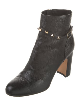 Valentino Rockstud Accents Leather Boots