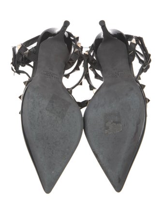 Valentino Rockstud Accents Leather Slingback Pumps