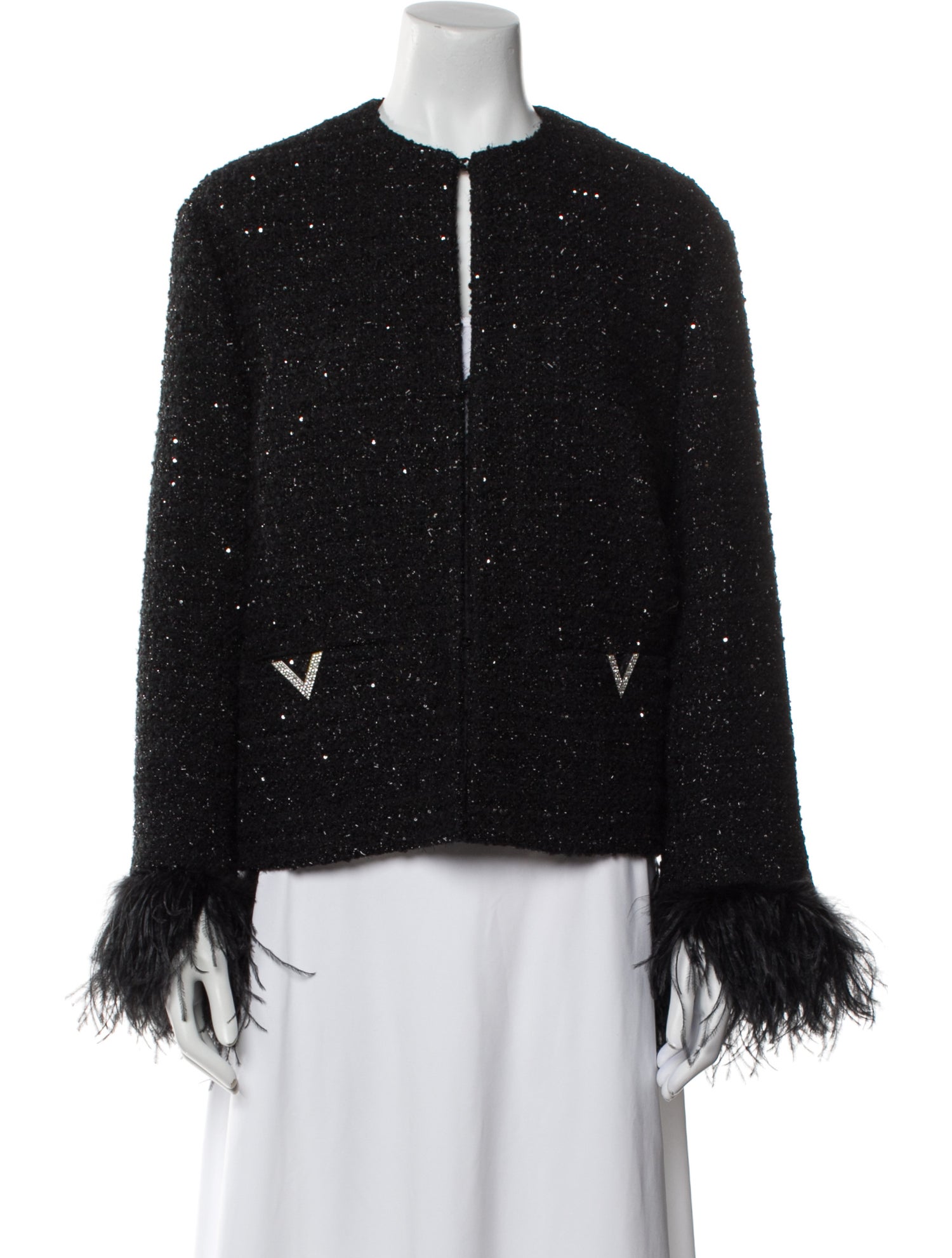 Valentino Tweed Pattern Evening Jacket