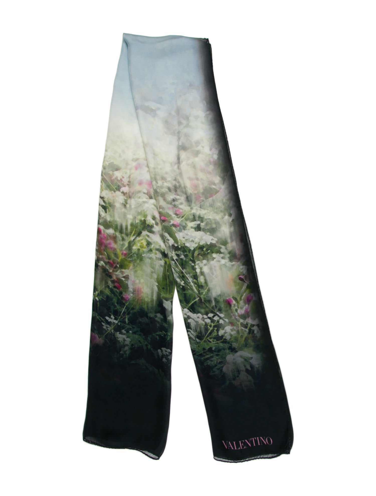 Valentino Silk Floral Print Scarf
