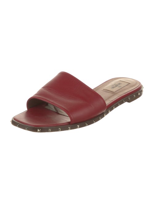 Valentino Rockstud Accents Leather Slides