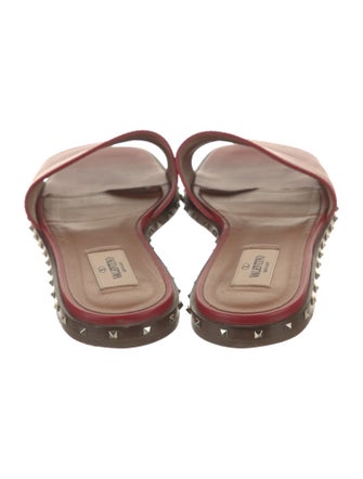 Valentino Rockstud Accents Leather Slides