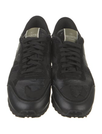 Valentino Rockstud Accents Leather Sneakers