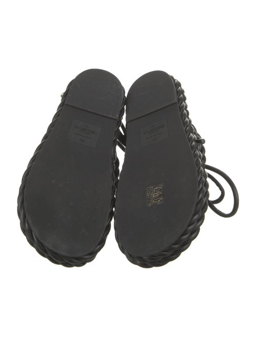 Valentino Leather Braided Accents Slingback Sandals