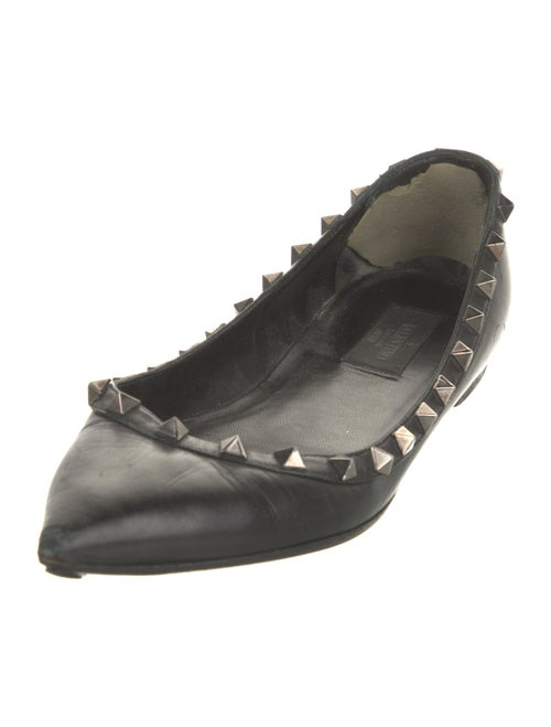 Valentino Rockstud Accents Leather Ballet Flats