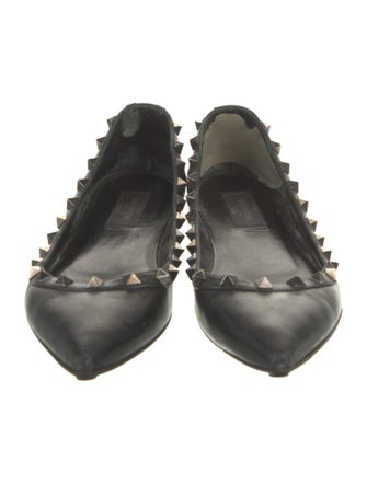 Valentino Rockstud Accents Leather Ballet Flats