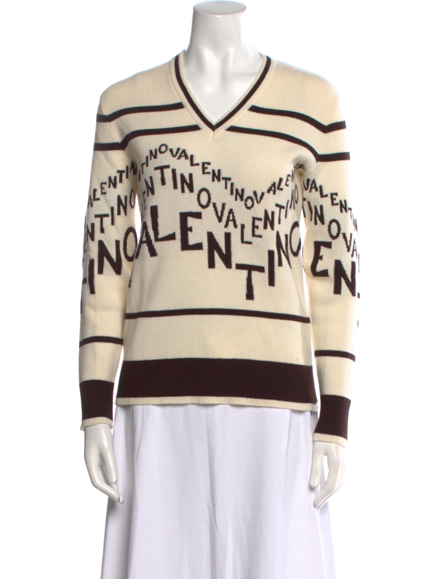 Valentino Virgin Wool Striped Sweater
