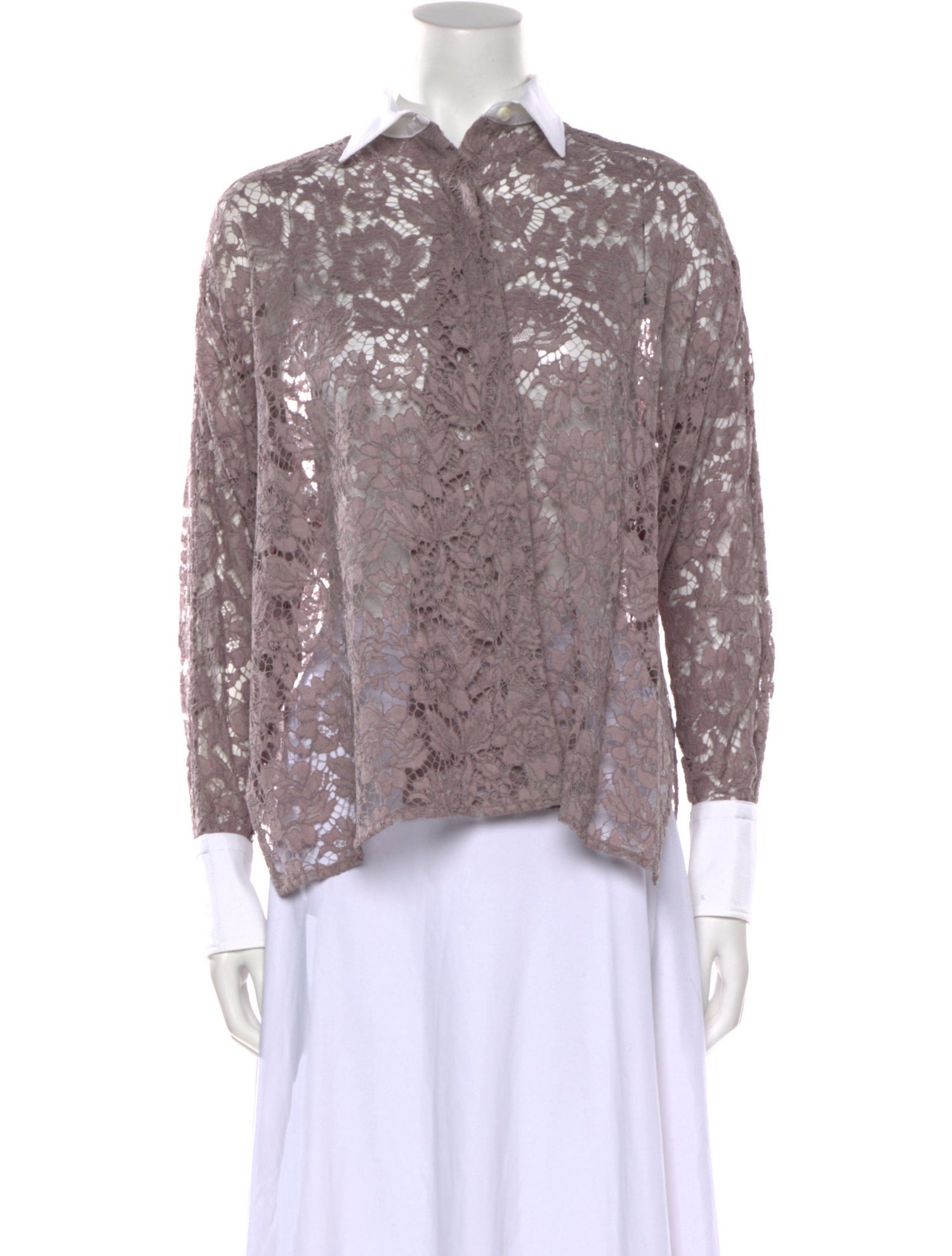 Valentino Lace Lace Pattern Button-Up Top