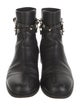 Valentino Rockstud Accents Leather Moto Boots