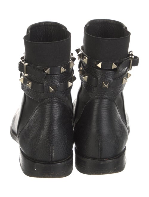 Valentino Rockstud Accents Leather Moto Boots