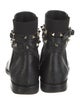 Valentino Rockstud Accents Leather Moto Boots