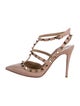 Valentino Rockstud Accents Leather T-Strap Pumps