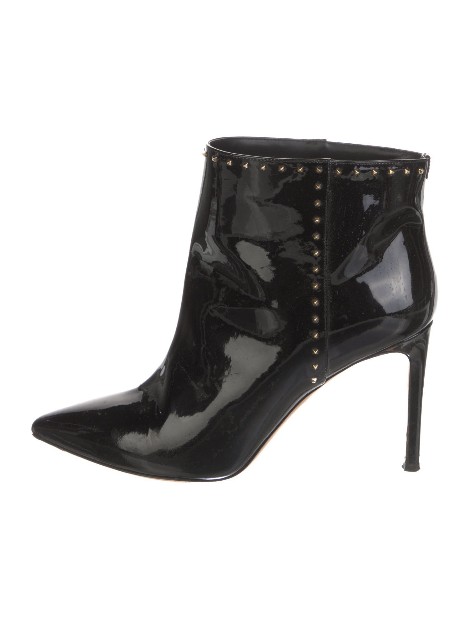 Valentino Rockstud Accents Patent Leather Boots