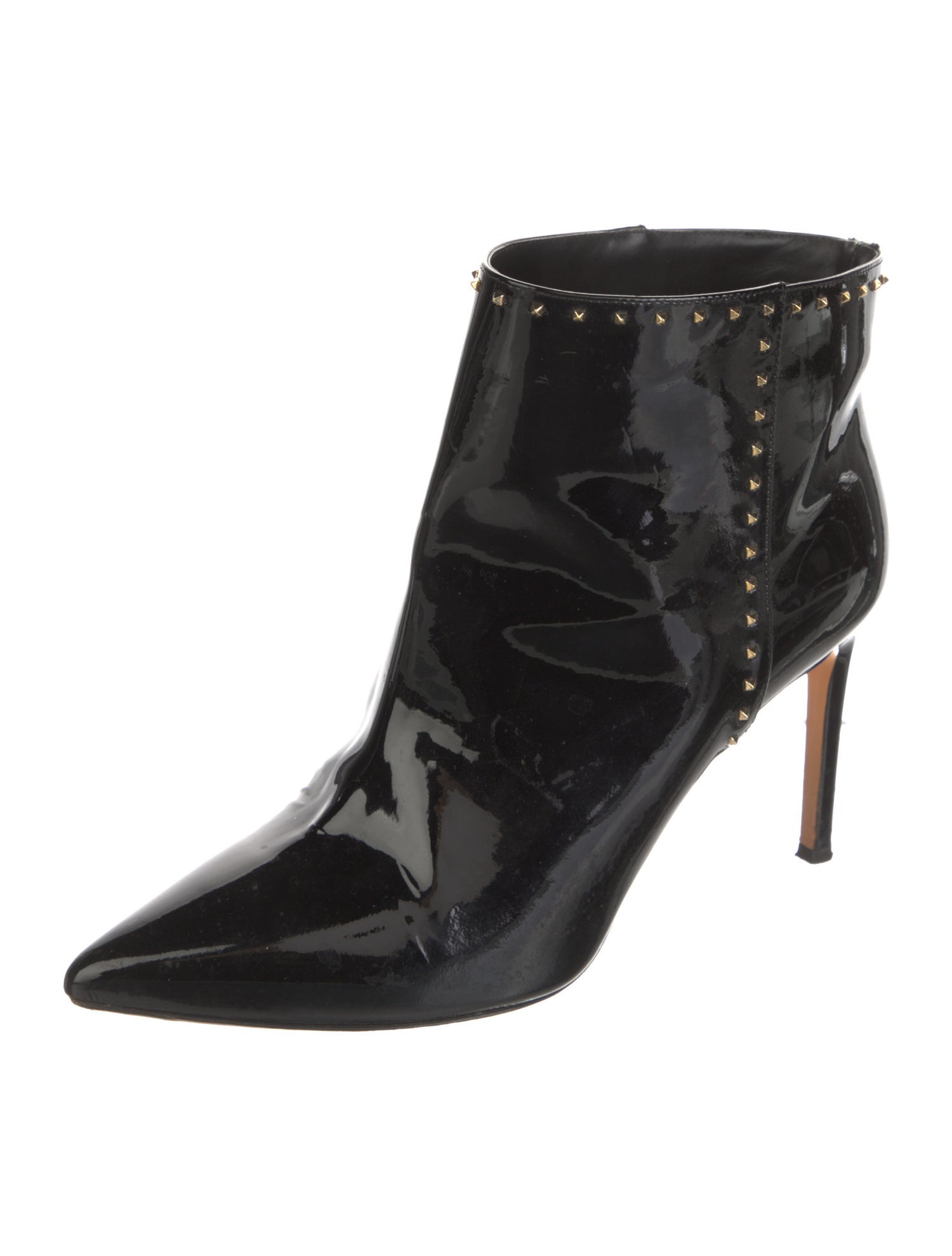 Valentino Rockstud Accents Patent Leather Boots